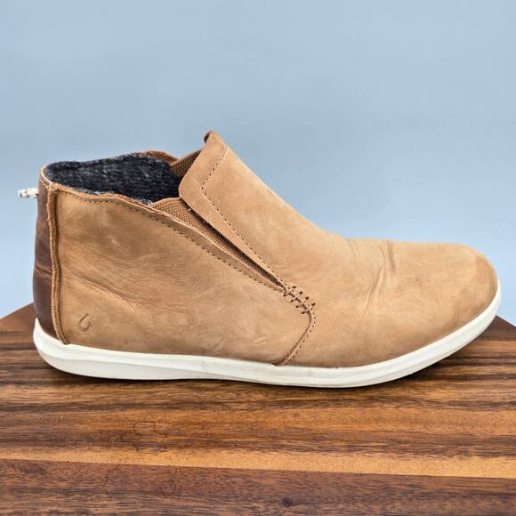 Olukai Boots Women's 10 Tan Brown Leather Hawai'iloa Manu Hope Ankle Shoes - Picture 1 of 8